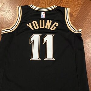 NBA Youth Black and Gold Trae Young #11 Basketball Jersey